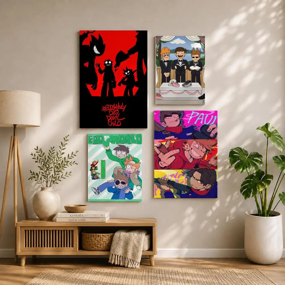 Eddsworld Cartoon Poster HD Self-Adhesive Waterproof Wall Art Wall Art Poster Peaceful Pleasures Health and Wellness