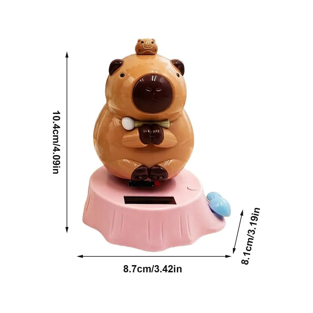 Solar Swinging Capybara Dashboard Figurine | Car & Desk Decor