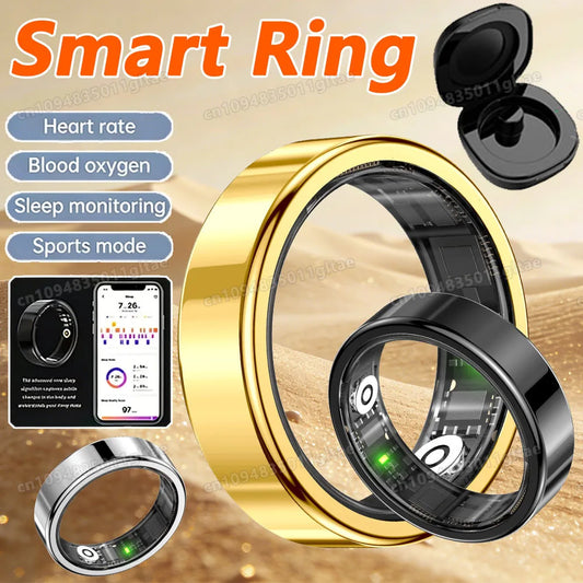 2026 New Smart Ring Heart Rate Blood Pressure Sleep Monitoring Motion Tracking IP68 Waterproof Men Women Smart Ring Holiday Gift Peaceful Pleasures Health and Wellness