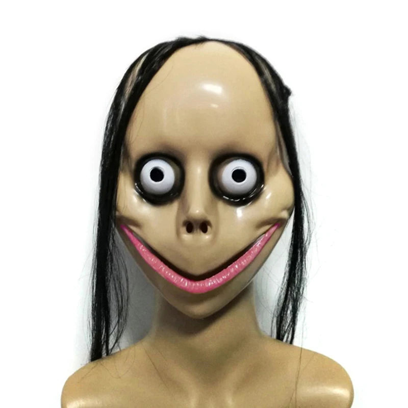 MoMo Ghost Halloween Mask – Long Hair Female Horror Mask