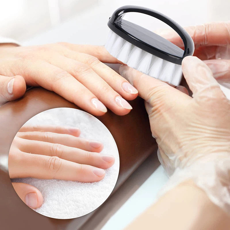 Nail Brush Nail Art Pedicure Soft Remove Dust Plastic Round Cleaning Scrubbing File Tools Black White Manicure Finger Care Salon Peaceful Pleasures Health and Wellness