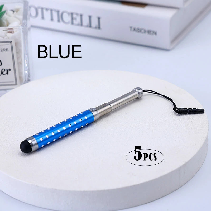 Professional stylus Universal Mobile Phone Touch Screen Accessory Metal Electrostatic Capacitive Pencil Tablet iphone Android Peaceful Pleasures Health and Wellness Blue(5pcs)