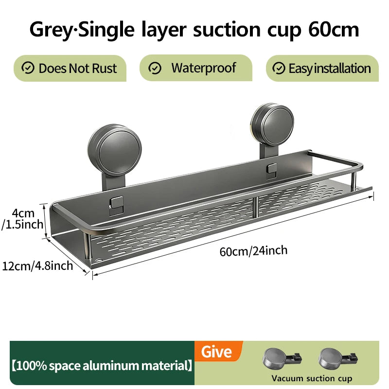 No-Drill Suction Cup Wall Rack | Kitchen & Bathroom Organizer