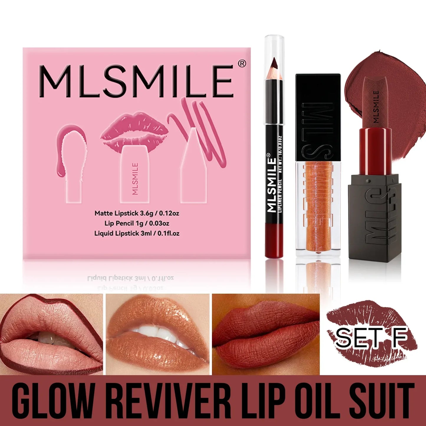 MLSMILE Matte Lipstick Set – Velvet Lip Glaze & Liner Kit
