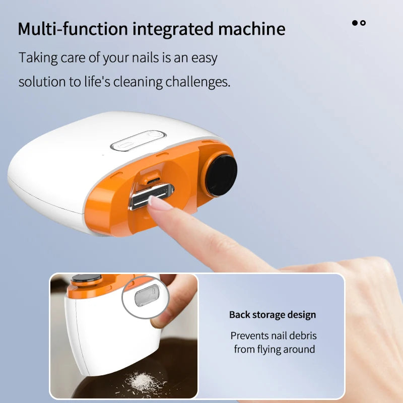 Intelligent nail trimming assistant, rechargeable electric trimmer, with automatic speed adjustment and splash-proof design Peaceful Pleasures Health and Wellness