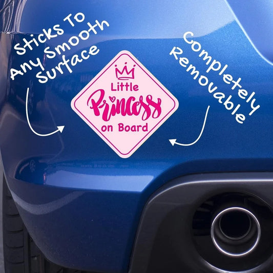 Princess On Board Pink Vinyl Car Sticker | Baby Girl Decal Vinyl Car Decal Peaceful Pleasures Health and Wellness