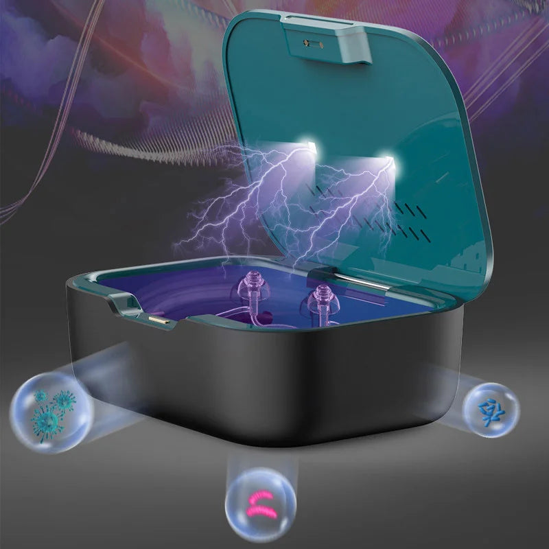 3 In1Digital Hearing Aid Dryer & Cleaner& Charger Box Earphones Store Dehumidifier Led Uv Drying Case With 2 Timing & Temp Modes Peaceful Pleasures Health and Wellness