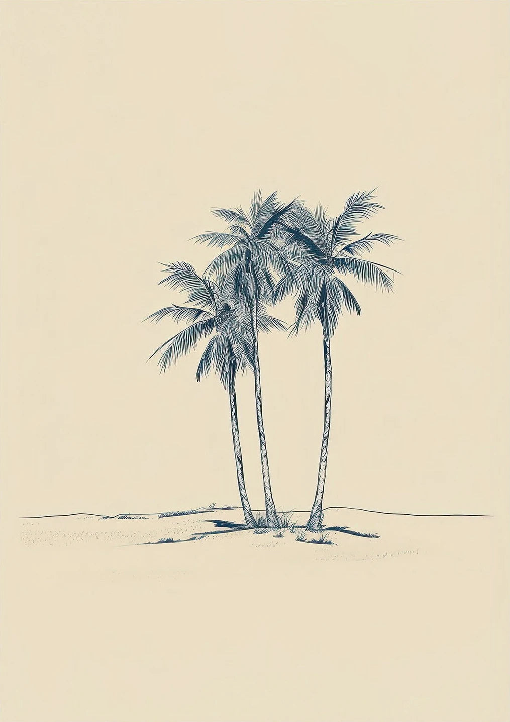 Vintage Beach Sea & Surf Canvas Wall Art | Minimalist Print