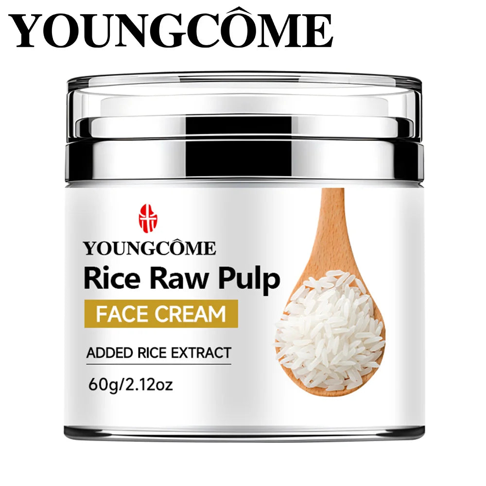 Rice Pulp Cream Hydrating and Nourishing Moisturizer Soothes,Anti Aging Remove Wrinkles Firming Pores Removing Acne Whitening Peaceful Pleasures Health and Wellness