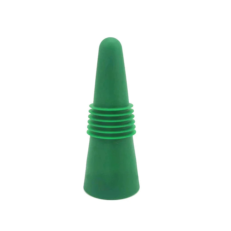 1PC Wine Stoppers Beverage Bottle Sealer Soft Silicone Wine Bottle Stoppers Corks with Grip Top for Keeping Wine Champagne Fresh Peaceful Pleasures Health and Wellness Green