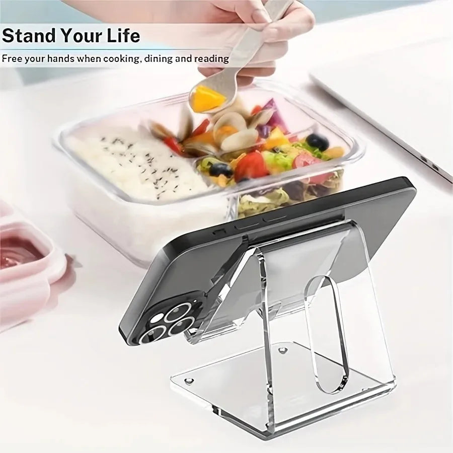 Acrylic Cell Phone Stand, Transparent Phone Stand for Desk, Suitable for iPhone 14 13 Pro Max, All Smartphone 4-8in Peaceful Pleasures Health and Wellness