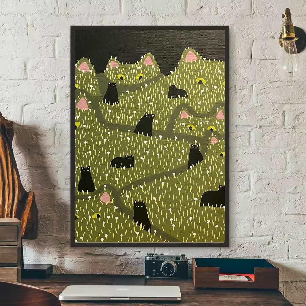 Funny Cute Cat Poster HD Waterproof Wall Art – Home Decor Wall Art Poster Peaceful Pleasures Health and Wellness z15 50X70cmNoframe