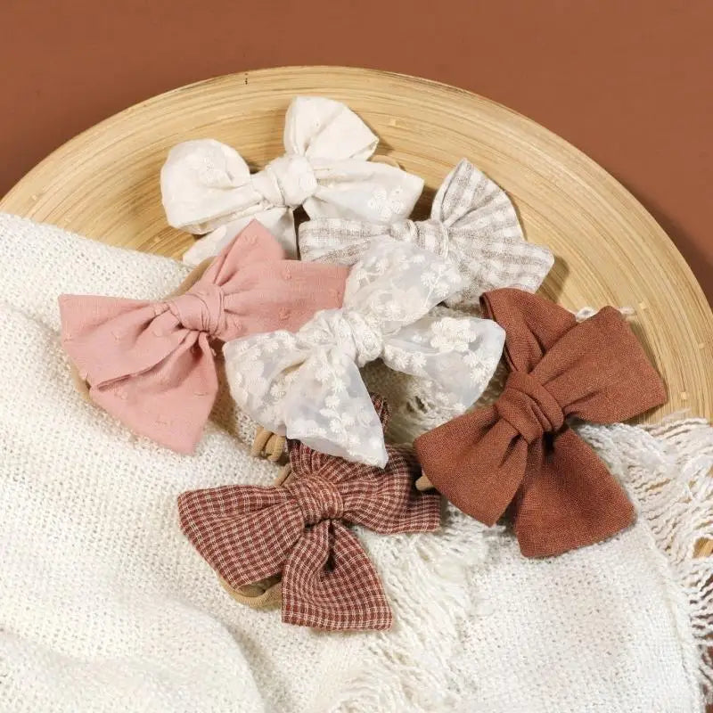 6-Pack Baby Girl Bowknot Headbands | Newborn & Toddler Hair Bands