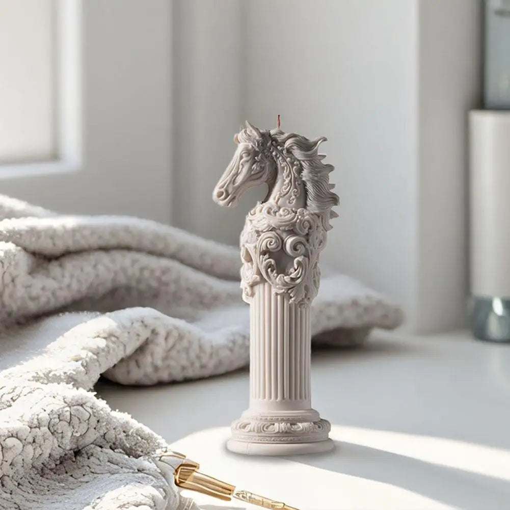 3D Horse Silicone Candle Mold – DIY Cylinder Craft Mold