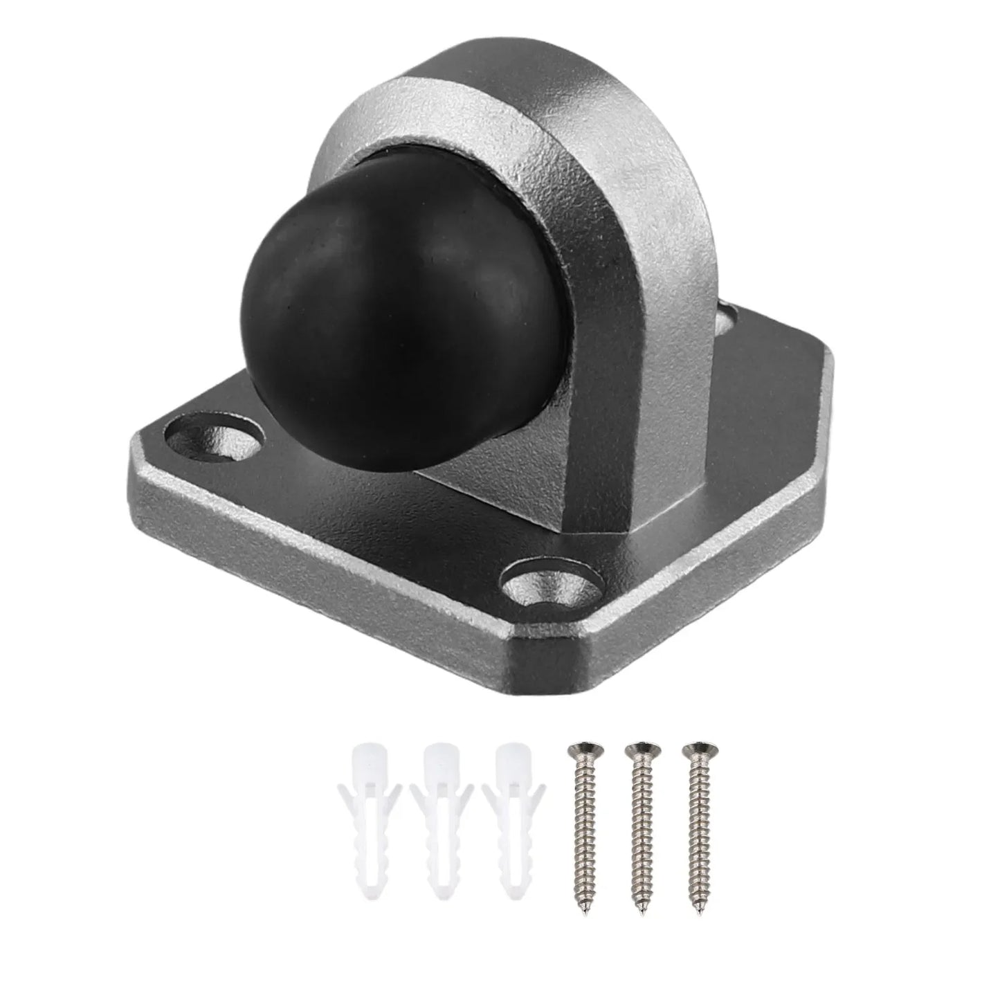 Heavy Duty Stainless Steel Glass Door Stop & Rubber Buffer