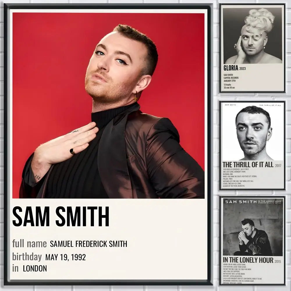 Sam Smith HD Wall Poster – Self-Adhesive Waterproof PVC Art Music Wall Poster Peaceful Pleasures Health and Wellness