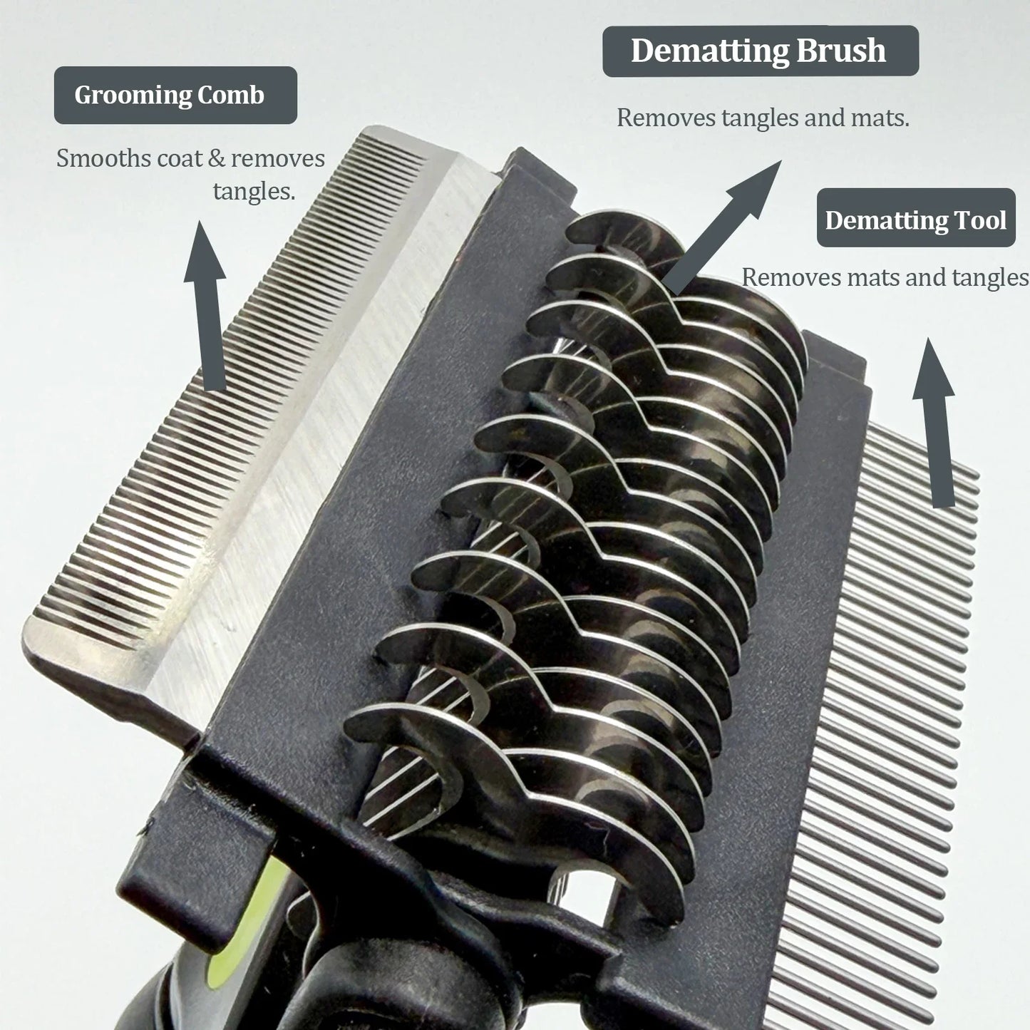 3-in-1 Dog Grooming Brush – Deshedding & Dematting Comb