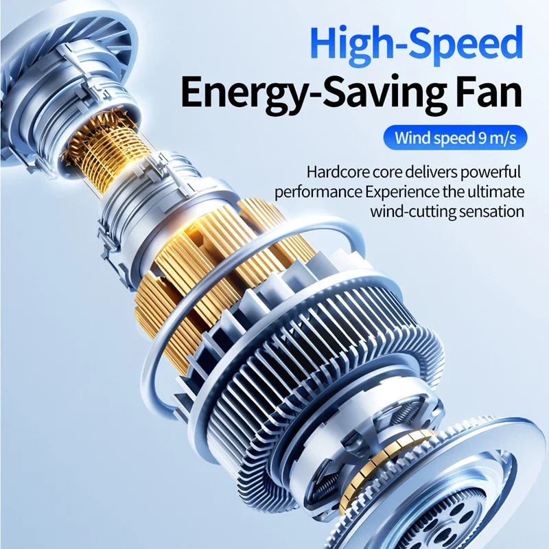 T360 199-Speed Handheld Fan Outdoor Ready Portable Digital Display Brushless Turbine Powerful Mini Fan Peaceful Pleasures Health and Wellness