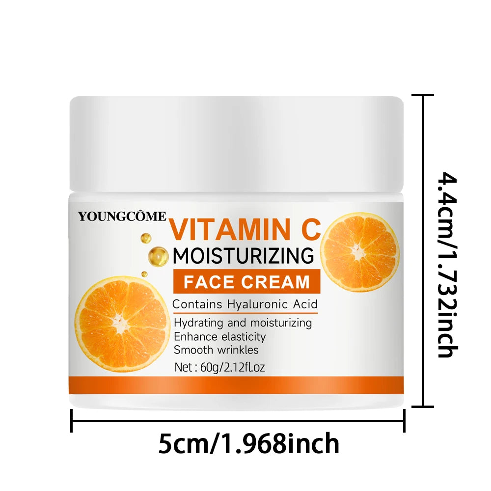 Vitamin C Moisturising Cream Repair Anti-aging Essence Facial Skin Care Contains Hyaluronic Acid Dark Spot Remover Moisturizing Peaceful Pleasures Health and Wellness 60g