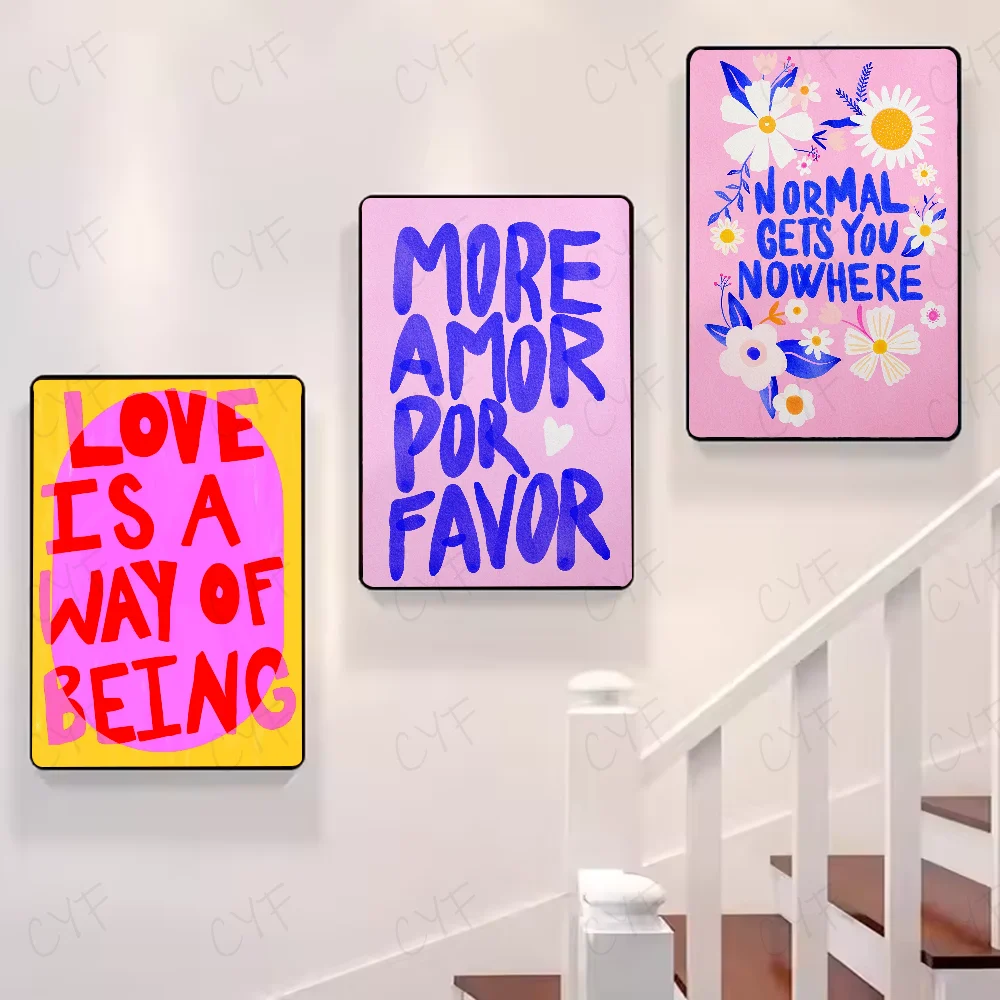 Minimalist Love Quotes Wall Poster – Waterproof PVC Art Sticker Wall Art Poster Peaceful Pleasures Health and Wellness