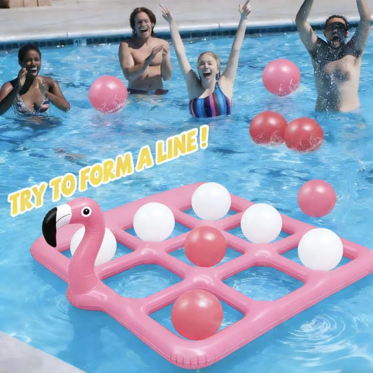 Flamingo Inflatable Tic-Tac-Toe Pool Game Set | Family Fun Inflatable Pool Game Peaceful Pleasures Health and Wellness