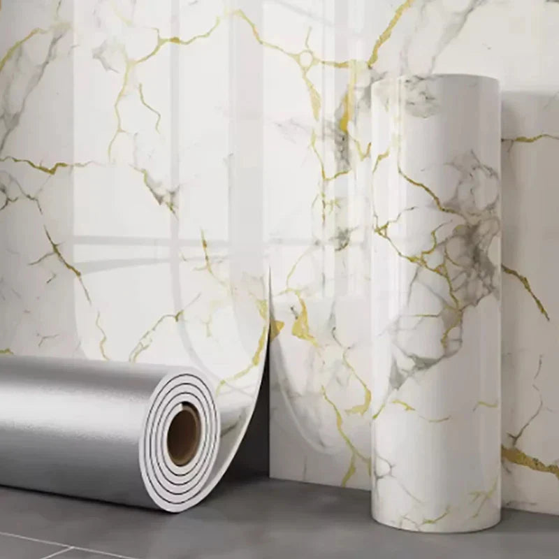 Marble Tile Peel & Stick Wallpaper – Waterproof Foam Wall Sticker