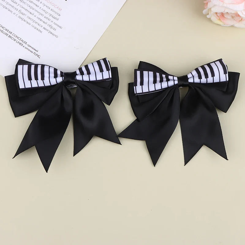 Piano Key Bow Hair Clip – Musical Non-Slip Grip for Women
