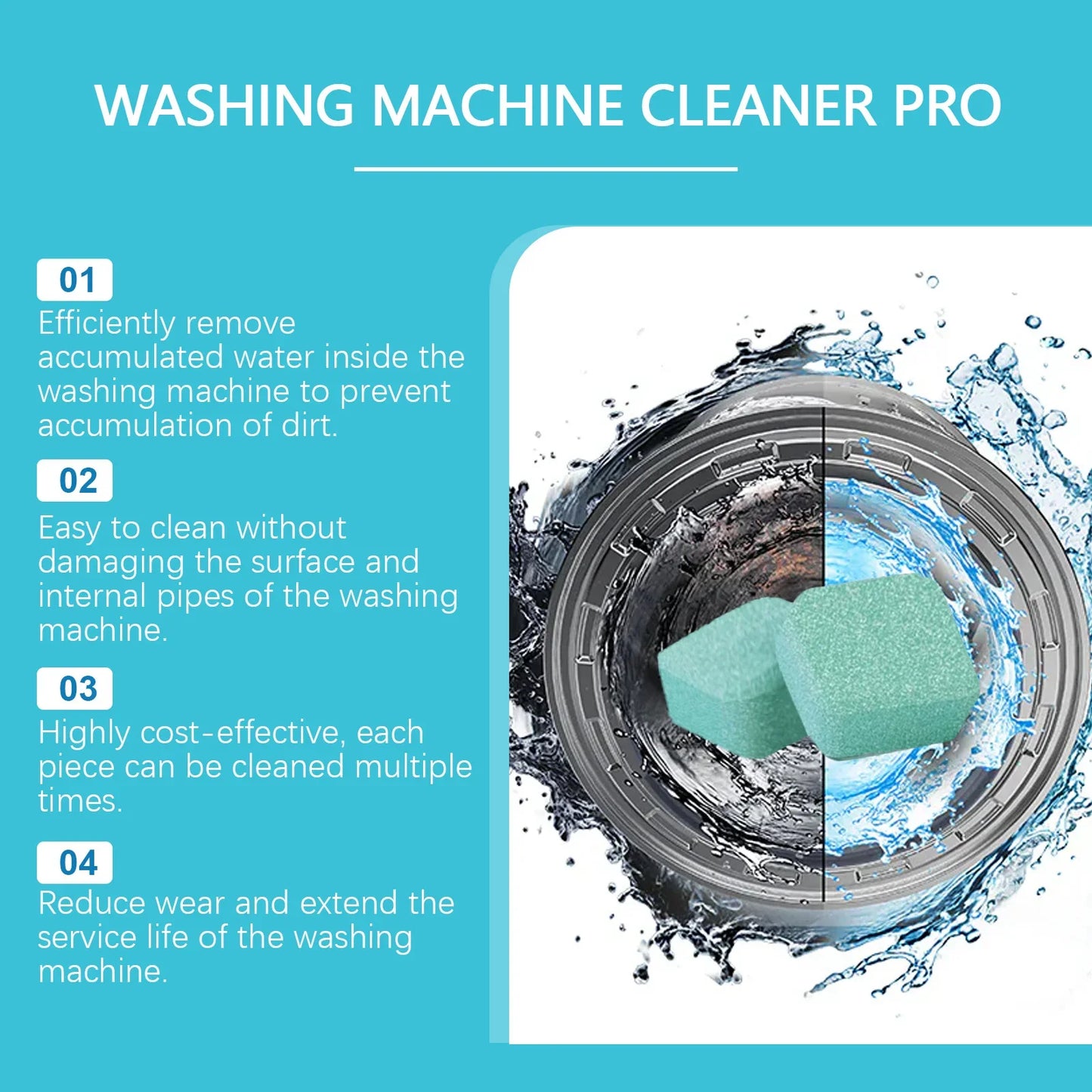 JAKEHOE Washing Machine Cleaner for Pet Owners – 12 Tablets
