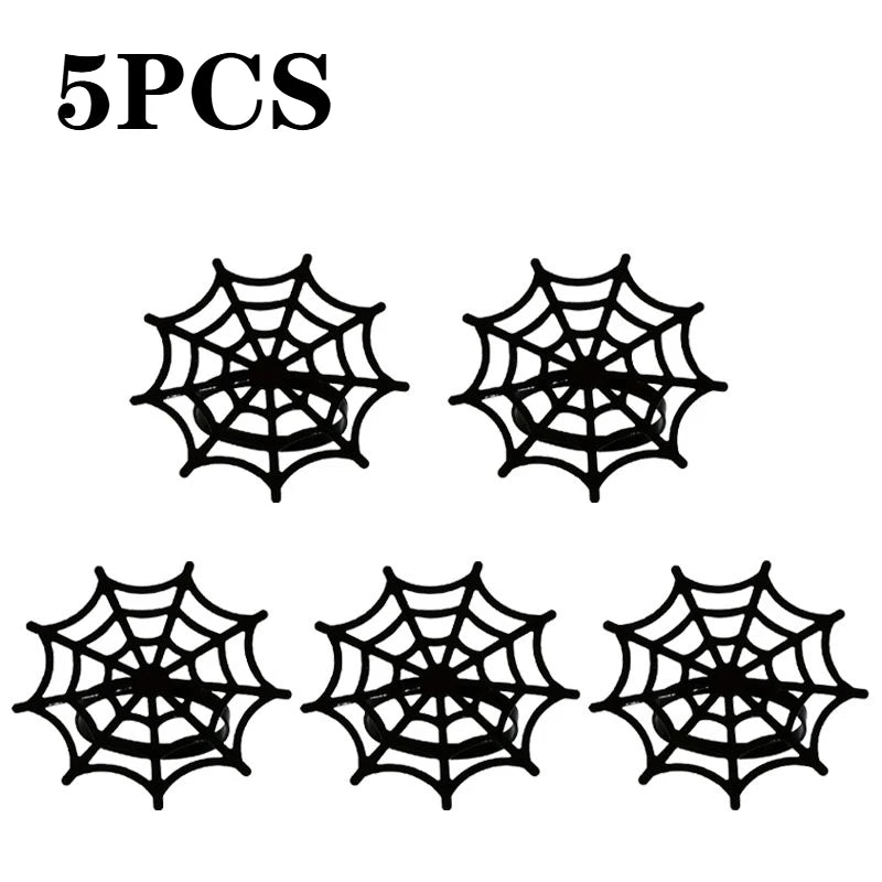 Halloween Spider Web Napkin Rings | Black Table Décor 1–50 PCS