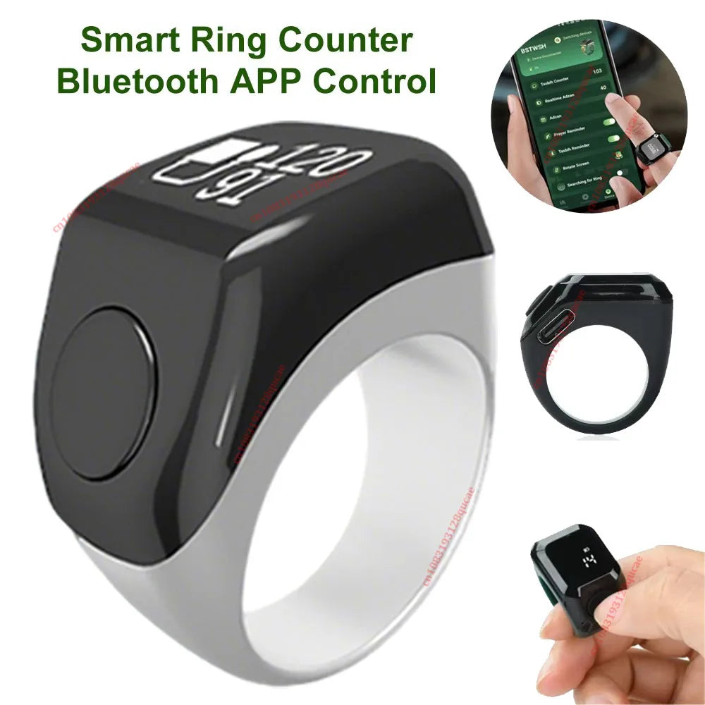 Smart Tasbih Zikr Ring | Digital Tally Counter & Prayer Reminder