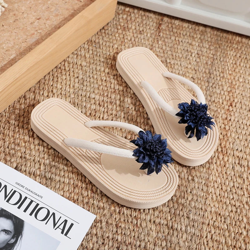 Women's Floral Flip Flops | Thick Sole Beach Sandals – JPNTKY