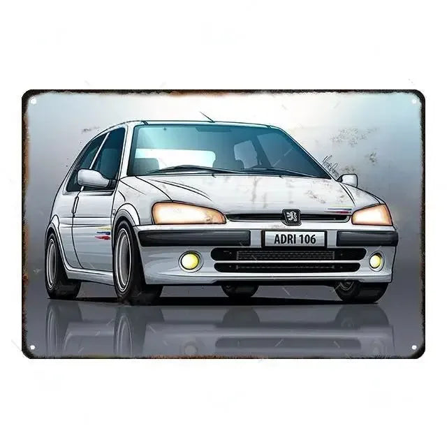 Cool Race Car Vintage Metal Poster Modern Sport Car Retro Tin Sign Auto Club Wall Decoration Plaque for Home Decor Peaceful Pleasures Health and Wellness