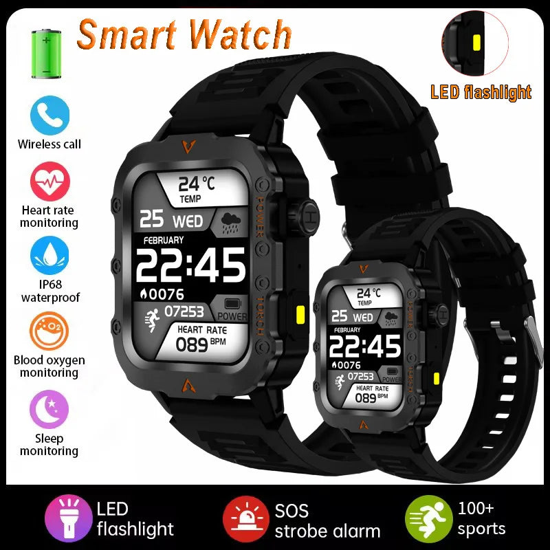 2026 New Military Smart Watch Men IP67 3ATM Waterproof Outdoor Sports Fitness GPS Tracker Health Monitor BT Call Smartwatch LS Peaceful Pleasures Health and Wellness 2Bk