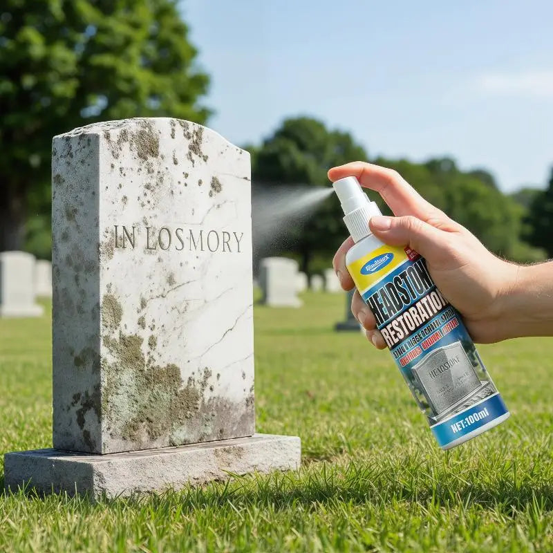 Headstone Restoration Spray – Moss & Stain Remover for Gravestones Stone Restoration Spray Peaceful Pleasures Health and Wellness