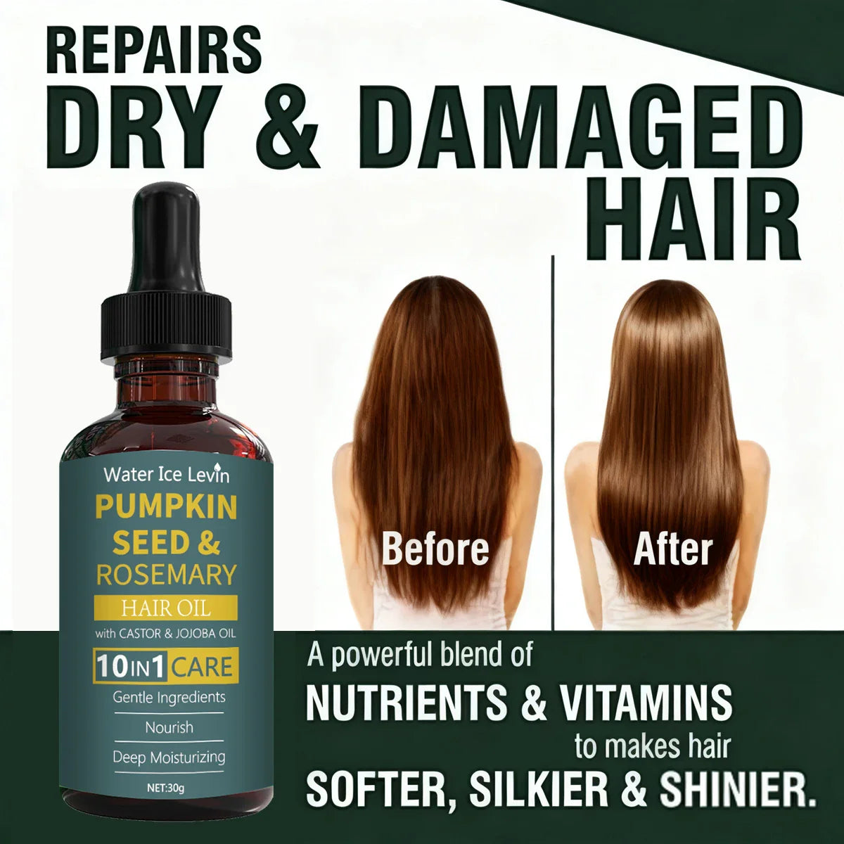 Pumpkin Seed & Rosemary Hair Oil – 10-in-1 Nourishing Blend