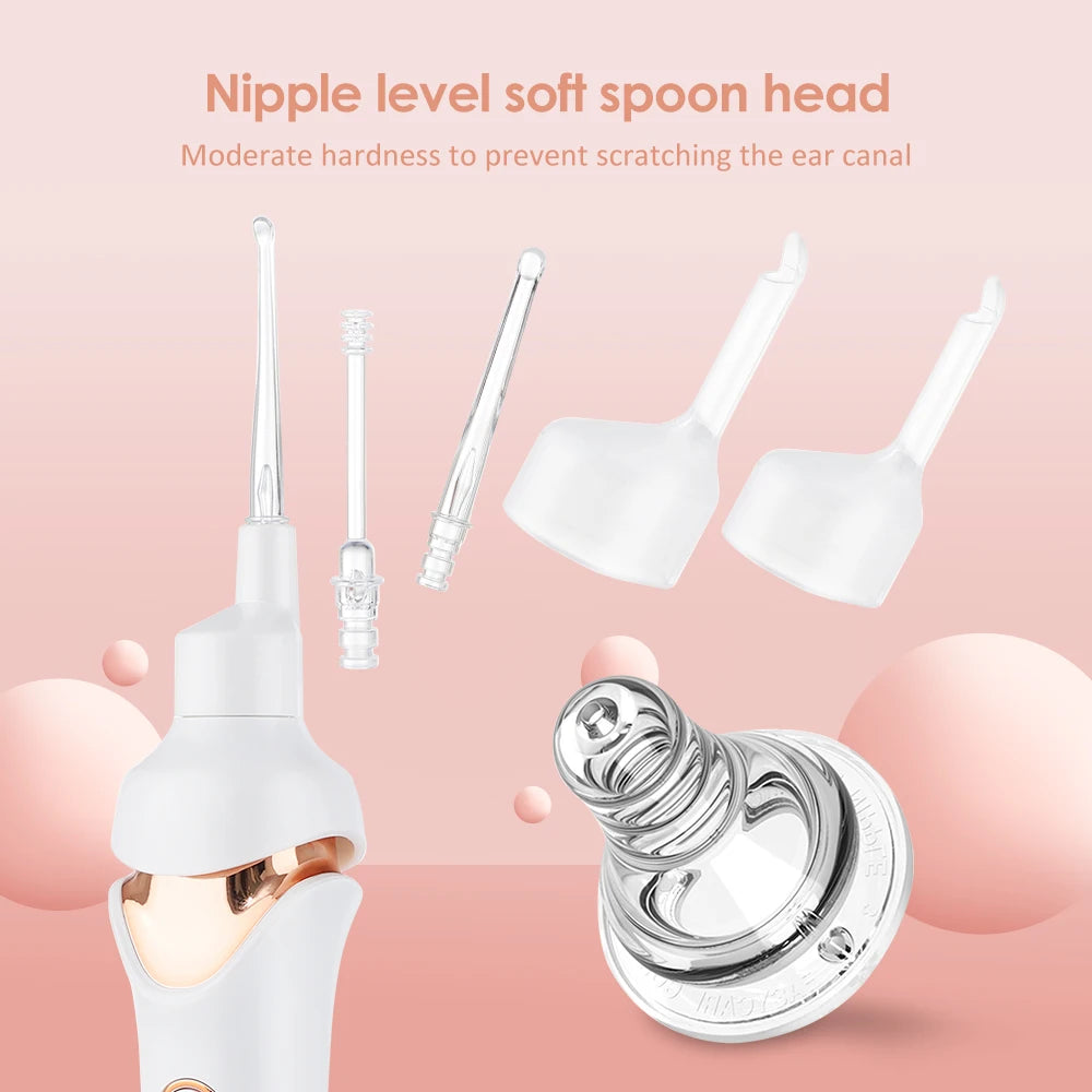 Electric Ear Pick With Light Ear Wax Suction Device for Children Elderly Ear Spoons Canal Cleaning Tools Rechargeable Earpicking Peaceful Pleasures Health and Wellness