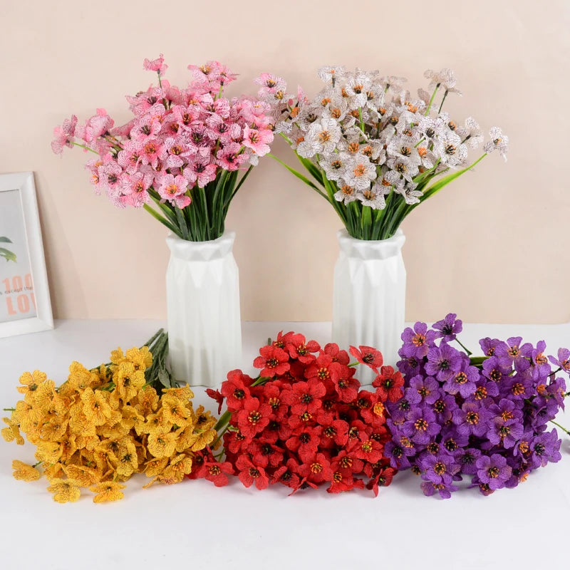 Artificial Violet Silk Flower Bouquet | Wedding & Home Decor