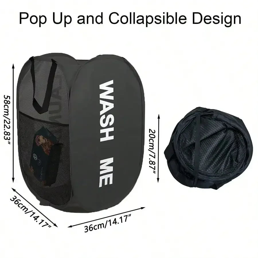 Pop-Up Mesh Laundry Hamper – Collapsible & Breathable Basket