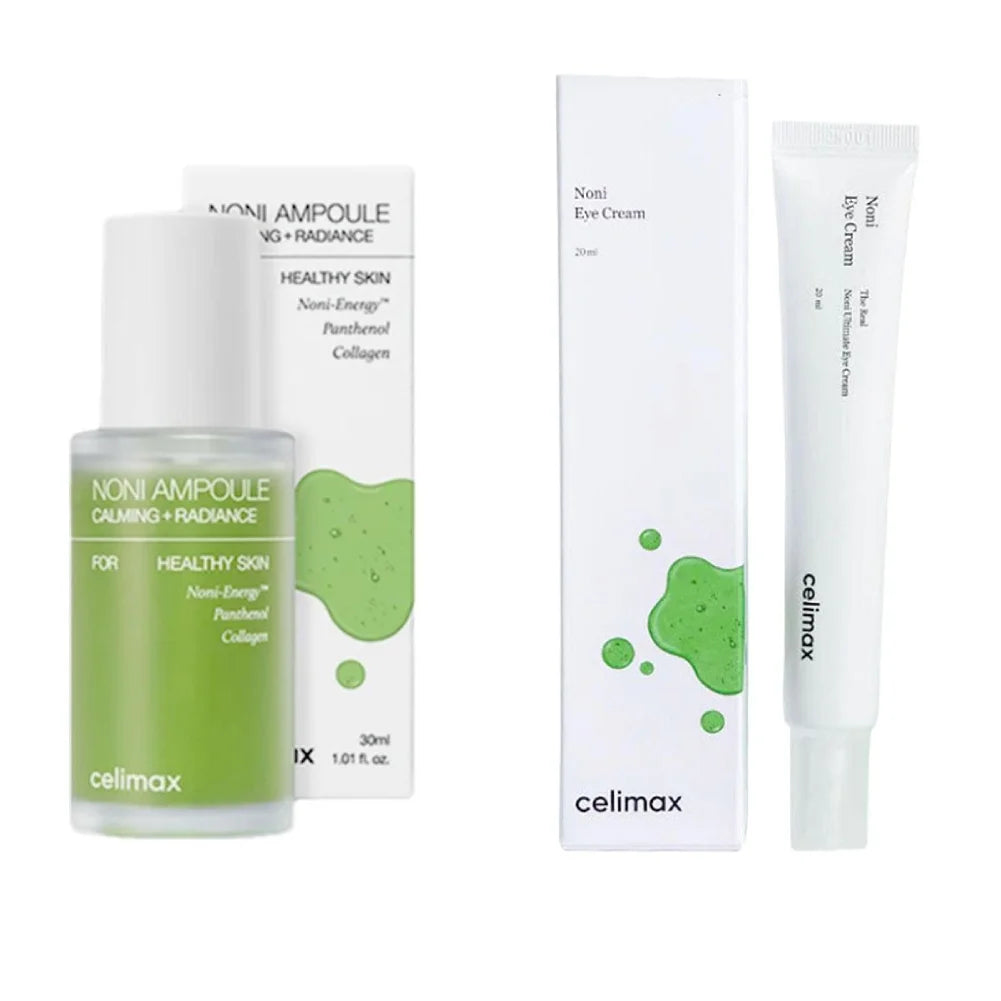 Celimax Noni Fruit Essence Noni Extract Energy Face Facial Skincare Set Korean Anti-Wrinkle Moisturizing Sooth Wrinkle Fine Line Peaceful Pleasures Health and Wellness SET A