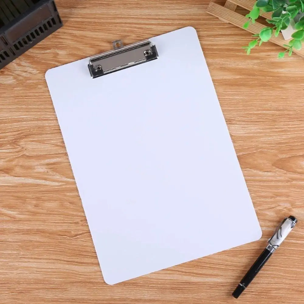 With Low Profile Gold Clip A4 Writing Clipboard Writing Sheet Pad Document Folder A4 Paper Organizer Translucent Writing Tablet Peaceful Pleasures Health and Wellness white