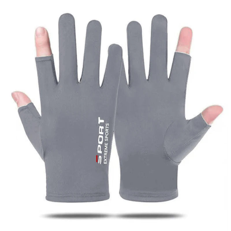 New One size Spring summer 1 Pair Anti-UV Men Women Fishing Gloves Sunscreen Antiskid Breathable Cycling Sport Gloves Fishing Peaceful Pleasures Health and Wellness B2