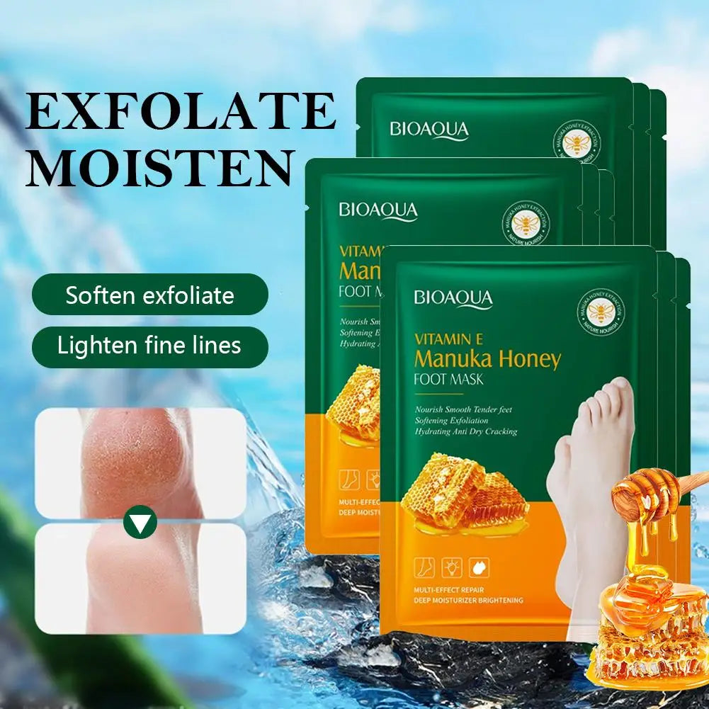Vitamin E & Manuka Honey Foot Mask – Moisturizing Exfoliator