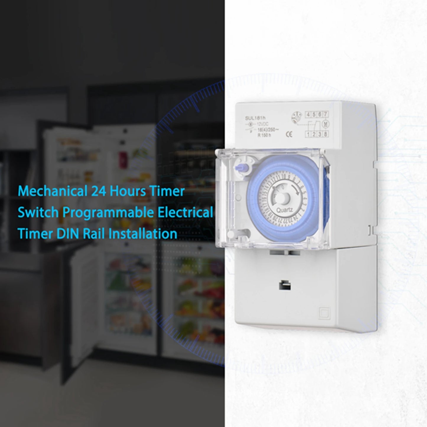 Mechanical 24 Hours Timer Switch DC 12V 30 Minutes Interval 48 Times