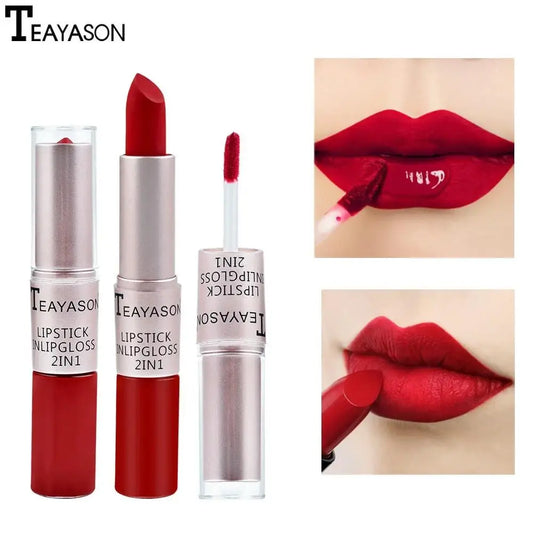 TEAYASON 2-in-1 Matte Liquid Lipstick & Gloss – Waterproof Matte Liquid Lipstick Oasis Select