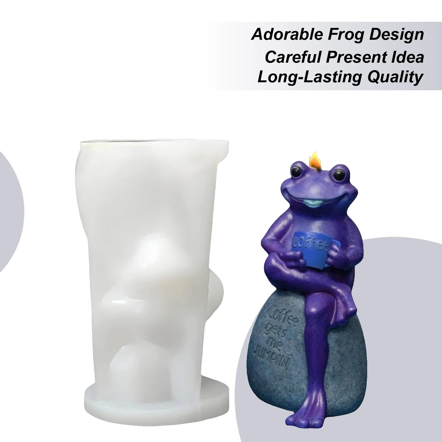 Frog Mold Silicone Reusable Statue Animal Decoration Sculpture Resin Mold For Concrete Clay Candle Making Outdoor Home Yard Peaceful Pleasures Health and Wellness