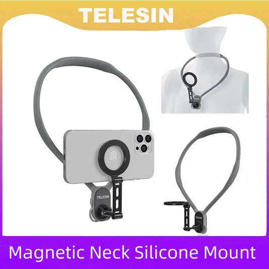 TELESIN Silicone Magnetic Neck Mount Quick Release Hold for Iphone 11 12 13 14 15 for HUAWEI XIAOMI Sumsung Phone Accessories Peaceful Pleasures Health and Wellness