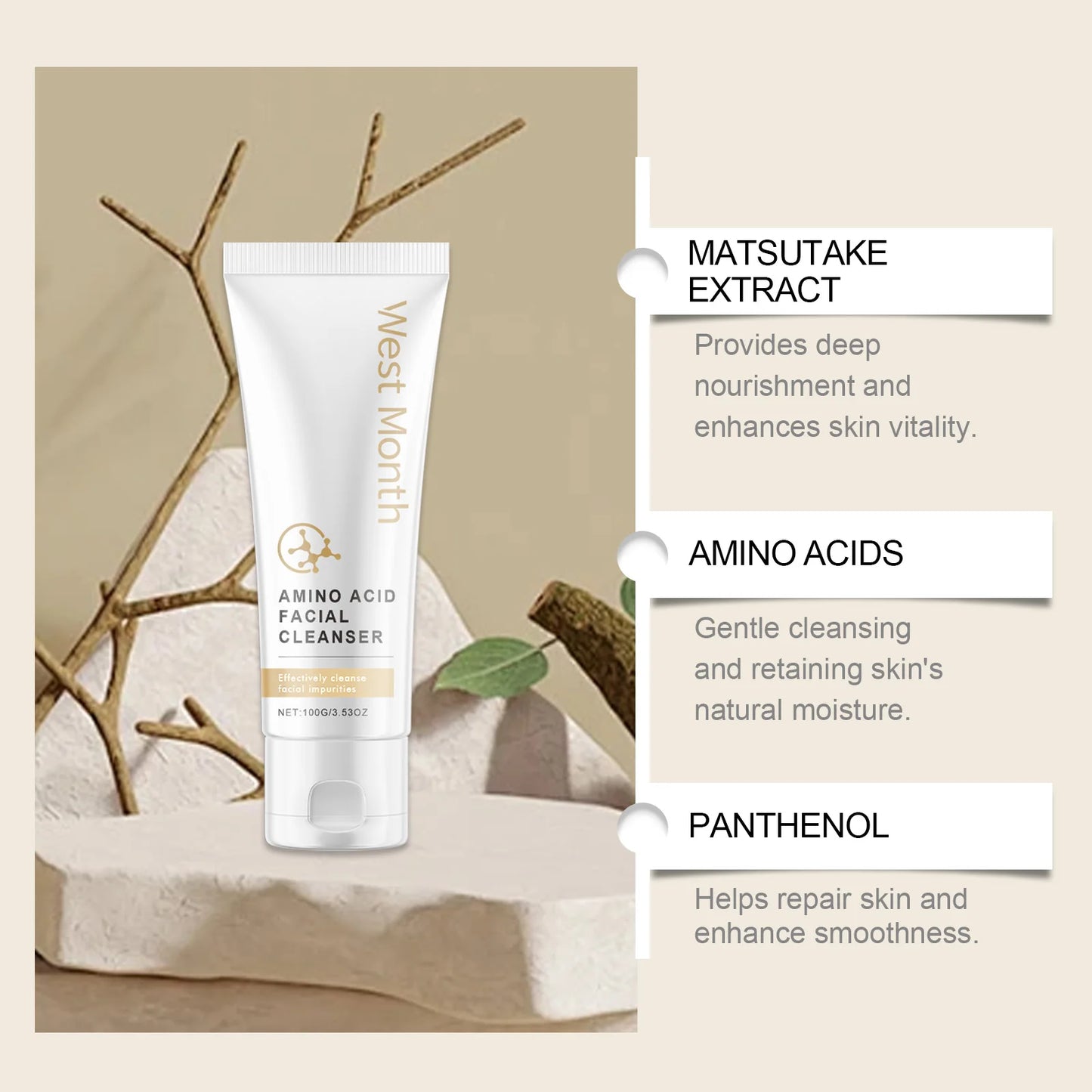 Amino Acid Facial Cleanser – Pore Purifying & Oil Control 100g