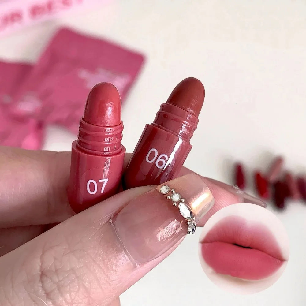 12-Color Velvet Matte Mini Lipstick Set | Waterproof & Long-Lasting