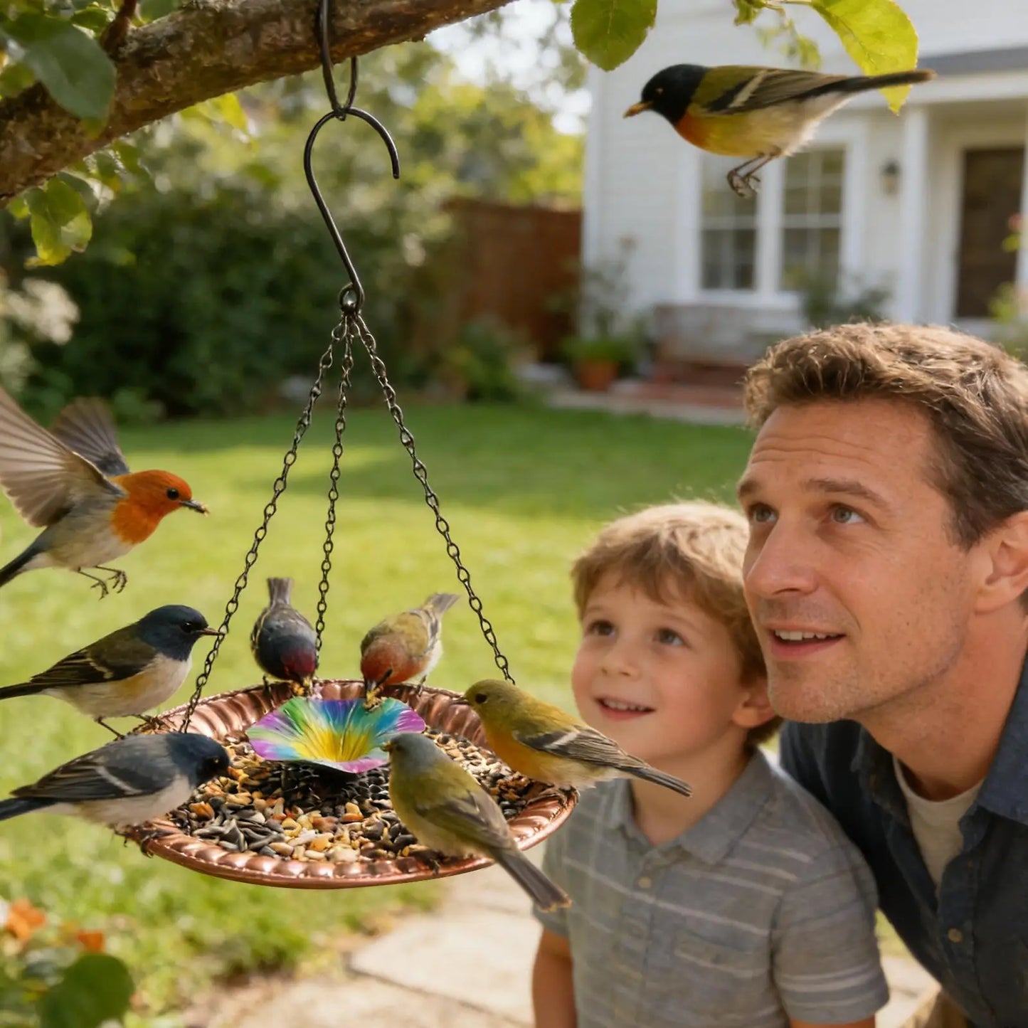 Decorative Metal Bird Bath Water Bowl for Garden & Patio