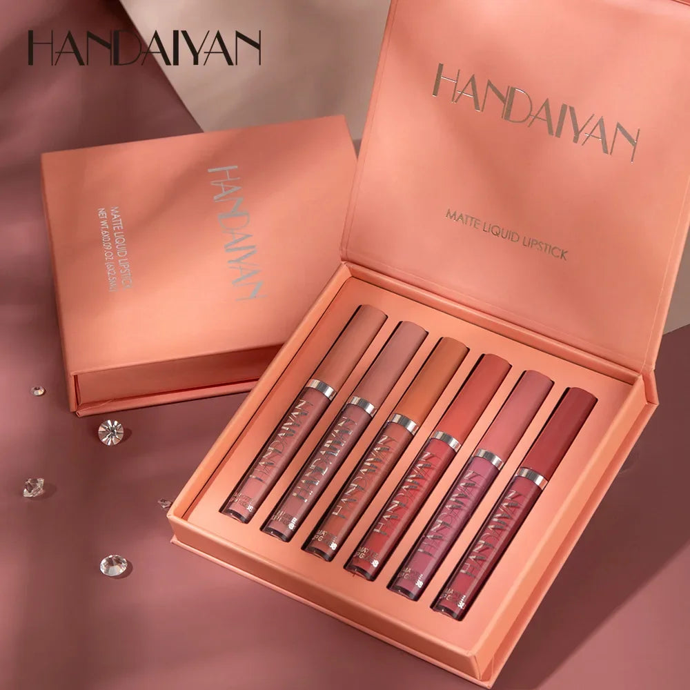 HANDAIYAN 6-Pc Matte Liquid Lipstick Set | Long-Lasting Lip Tint